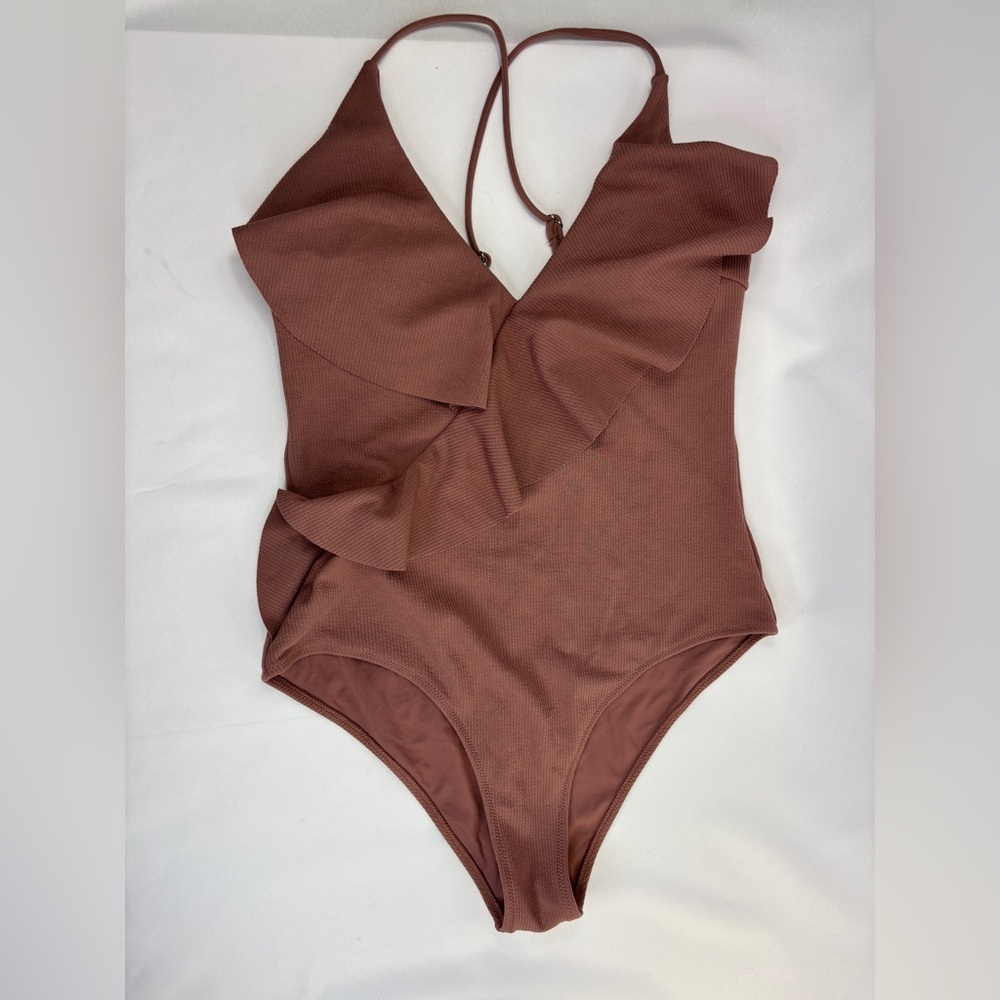 NEW Cupshe Ribbed Ruffle Swimsuit XL